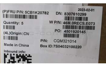 Lenovo 5CB1K20782 COVER Upper Case ASM_ENG W82XX AG BL