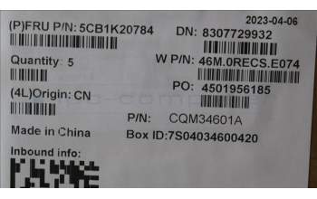 Lenovo 5CB1K20784 COVER Upper Case ASM_USA ENG W82XX AG BL