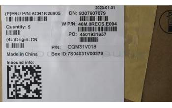 Lenovo 5CB1K20805 COVER Upper Case ASM_NORDIC W82XX AG BL