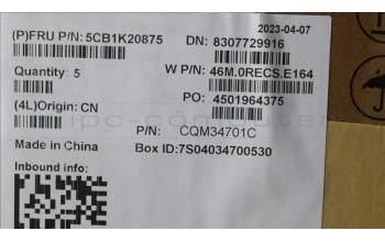 Lenovo 5CB1K20875 COVER Upper Case ASM_BUL W82XX SB BL