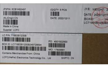 Lenovo 5CB1K62497 COVER Upper Case ASM_NORDIC L83B1 STGY