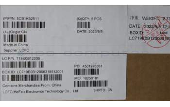 Lenovo 5CB1K62511 COVER Upper Case ASM_BRL L83B1 STGY