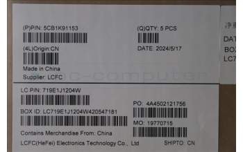 Lenovo 5CB1K91153 COVER Upper Case ASM_ARA L82XB AB NBL