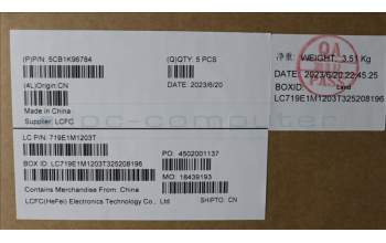 Lenovo 5CB1K96784 COVER Upper Case ASM_BEL L82XM AG BL