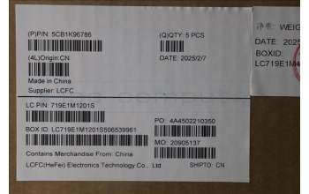 Lenovo 5CB1K96786 COVER Upper Case ASM_BUL L82XM AG BL