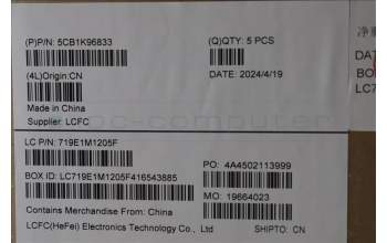 Lenovo 5CB1K96833 COVER Upper Case ASM_HUN L82XM AG NBL