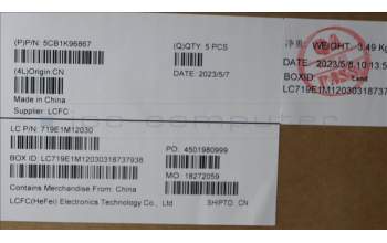 Lenovo 5CB1K96867 COVER Upper Case ASM_POR L82XM AGFP BL