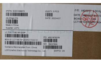 Lenovo 5CB1K96870 COVER Upper Case ASM_SPA L82XM AGFP BL