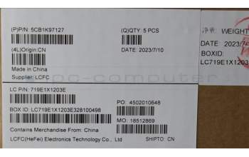 Lenovo 5CB1K97127 COVER Upper Case ASM_NORDIC L82XL FPABBL