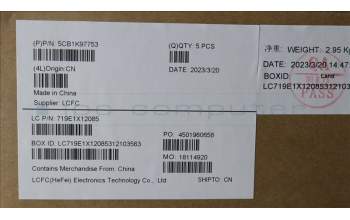 Lenovo 5CB1K97753 COVER Upper Case ASM_SLV L82XL FP AG BL