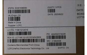 Lenovo 5CB1K98090 COVER Upper Case ASM_HUN L82YT NFP BK