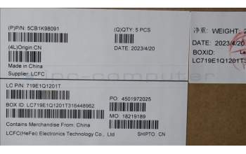 Lenovo 5CB1K98091 COVER Upper Case ASM_ITA L82YT NFP BK