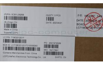 Lenovo 5CB1L09268 COVER Upper Case ASM_SWS L82YU BK