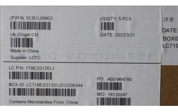 Lenovo 5CB1L09903 COVER Upper Case ASM_FRA L82WQ RGB WTWOL