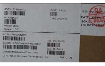 Lenovo 5CB1L09912 COVER Upper Case ASM_ITA L82WQ RGB WTWOL