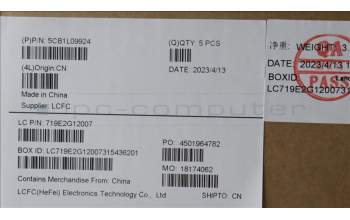 Lenovo 5CB1L09924 COVER Upper Case ASM_TUR L82WQ RGB WTWOL