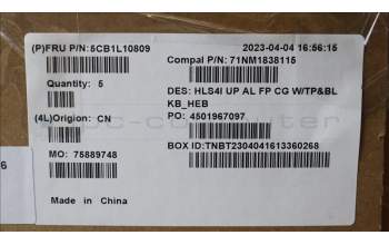 Lenovo 5CB1L10809 COVER UpperCase_HBW C82XD FP CG BL AL