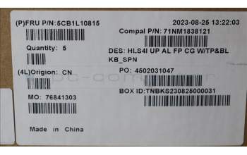 Lenovo 5CB1L10815 COVER UpperCase_SPA C82XD FP CG BL AL