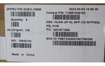 Lenovo 5CB1L10856 COVER UpperCase_HUN C82XD NFP CG BL AL