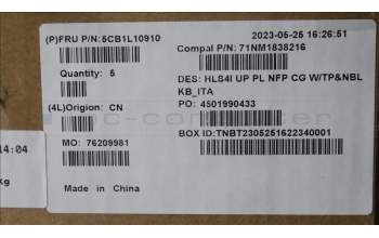 Lenovo 5CB1L10910 COVER UpperCase_ITA C82XD NFP CG NBL PL