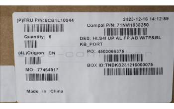 Lenovo 5CB1L10944 COVER UpperCase_POR C82XD FP AB BL AL