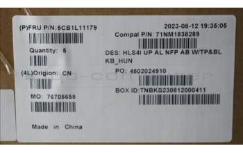 Lenovo 5CB1L11179 COVER UpperCase_HUN C82XD NFP AB BL AL