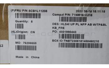 Lenovo 5CB1L11208 COVER UpperCase_FRA C82XD NFP AB BL PL