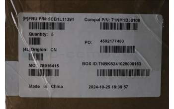 Lenovo 5CB1L11391 COVER UpperCase_GRE C82XF NFP CG BL AL