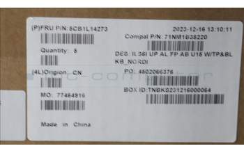 Lenovo 5CB1L14273 COVER UpCase_NORDIC C82XF FP AB BL AL