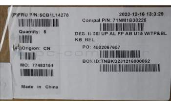 Lenovo 5CB1L14278 COVER UpperCase_BEL C82XF FP AB BL AL