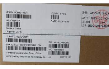 Lenovo 5CB1L14834 C-Cover with keyboard,Belgian,Arctic Grey,Non_Backlight,FingerPrint