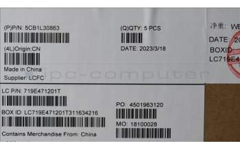 Lenovo 5CB1L30863 COVER Upper Case ASM_FRA L82WK ONGY RGB