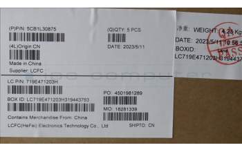 Lenovo 5CB1L30875 COVER Upper Case ASM_NORDIC L82WKONGYRGB