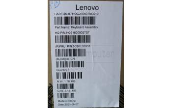 Lenovo 5CB1L31916 C-Abdeckung mit Tastatur, Schweiz, Arktisgrau, Fingerabdruck