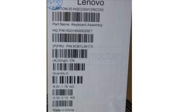 Lenovo 5CB1L39173 COVER Upper Case ASM_SWS H 82YN NFP ARGY