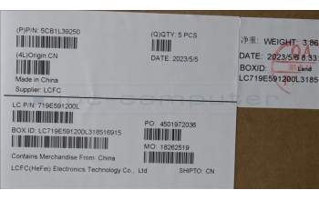 Lenovo 5CB1L39250 COVER Upper Case ASM_ITA L82WR RGB WTWOL