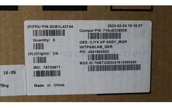 Lenovo 5CB1L43744 COVER UpperCaseASM_GER C21JG MG BL