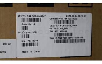 Lenovo 5CB1L43747 C-Abdeckung mit Tastatur, Belgisch, Hintergrundbeleuchtung, GB