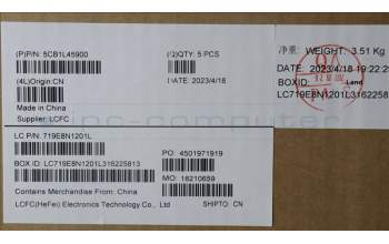 Lenovo 5CB1L45900 COVER Upper Case ASM_UKE L82X7 AGFP BL
