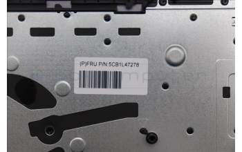 Lenovo 5CB1L47278 C-Abdeckung mit Tastatur, Englisch (US, Euro), sturmgrau, Fingerabdruckleser