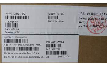 Lenovo 5CB1L47312 COVER FRU KT4D0_D_COVER_UMA_WL_ASSY_GR