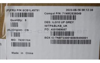 Lenovo 5CB1L49791 COVER Upper Case ASM_UKE C 82XV BL