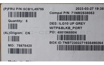 Lenovo 5CB1L49795 COVER Upper Case ASM_POR C 82XV BL