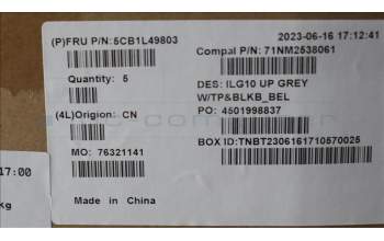 Lenovo 5CB1L49803 COVER Upper Case ASM_BEL C 82XV BL