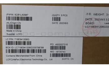 Lenovo 5CB1L50987 COVER Upper Case ASM_EURO ENGL82X8FPBLAG