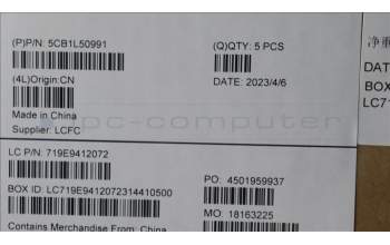 Lenovo 5CB1L50991 COVER Upper Case ASM_GER L82X8 FP BL AG