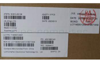 Lenovo 5CB1L55138 COVER Upper Case ASM_TUR_STGY L83BY