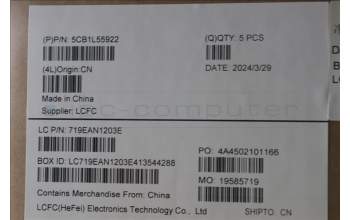 Lenovo 5CB1L55922 COVER Upper Case ASM_BEL L82X9 AGNFP