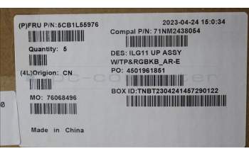Lenovo 5CB1L55976 C-Cover with keyboard,Arabic,RGB Backlight