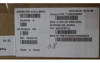 Lenovo 5CB1L56027 COVER Upper Case ASM_NORDIC C 82YA SGBL